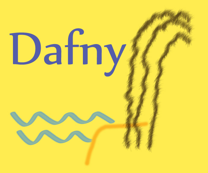 The Dafny logo, showing the word Dafny in blue next to wavy black and blue lines.